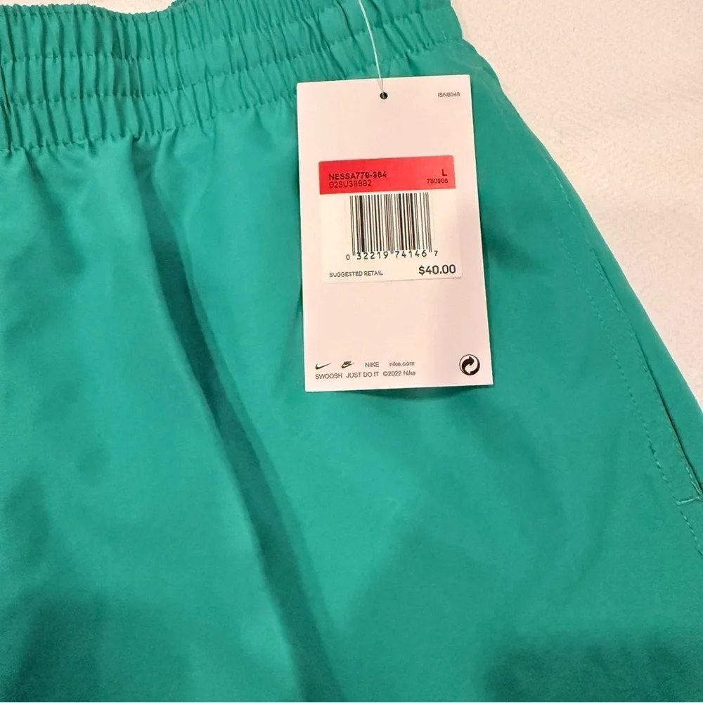NWT Nike boys size large green swim trunks